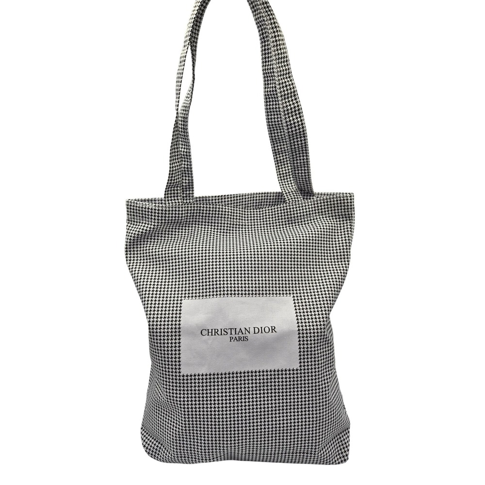 Christian Dior‎ Paris Houndstooth Tote Bag Shopper Reusable